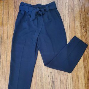 Express Black High Rise Paperbag Trousers (Size 4R)